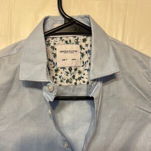 Denim & Flower Blue Casual Button Down Shirt